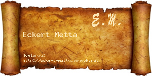Eckert Metta névjegykártya